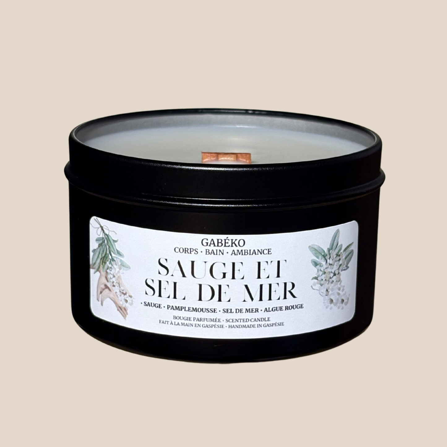 Bougie - Sauge et sel de mer