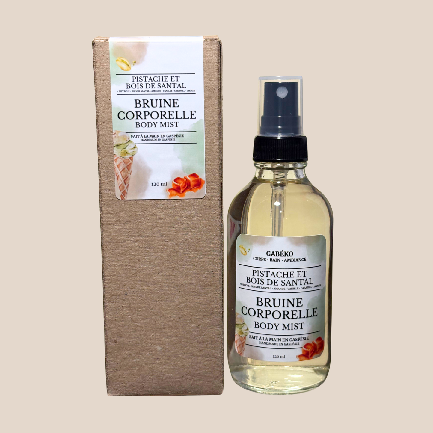 Bruine de corps - Pistache et bois de santal