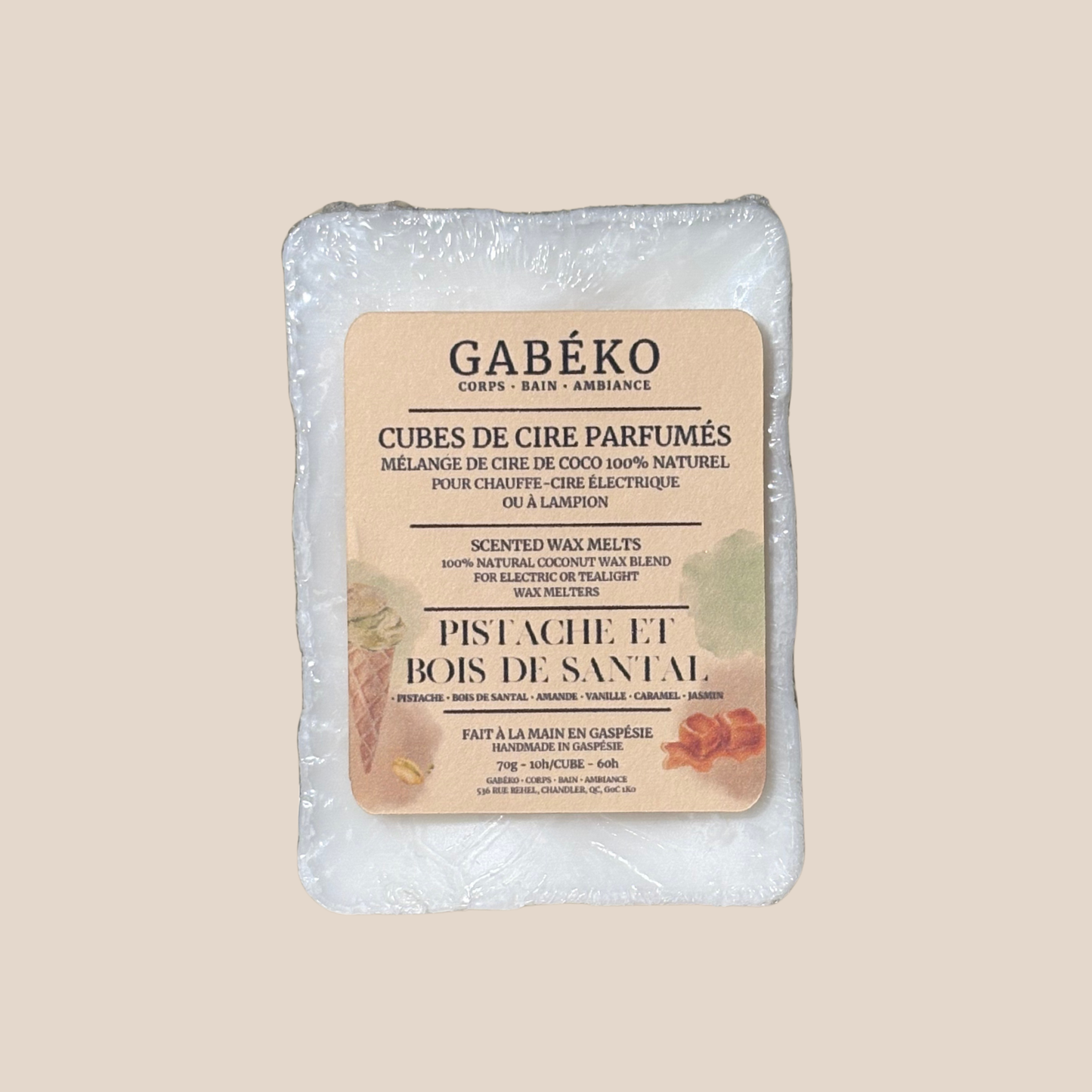 Cubes de cire parfumés - Pistache et bois de santal