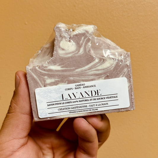 LAVANDE - Savon en barre 100% Naturel et Végane pour le Corps aux Huiles Essentielles et aux Argiles Blanche et Mauve