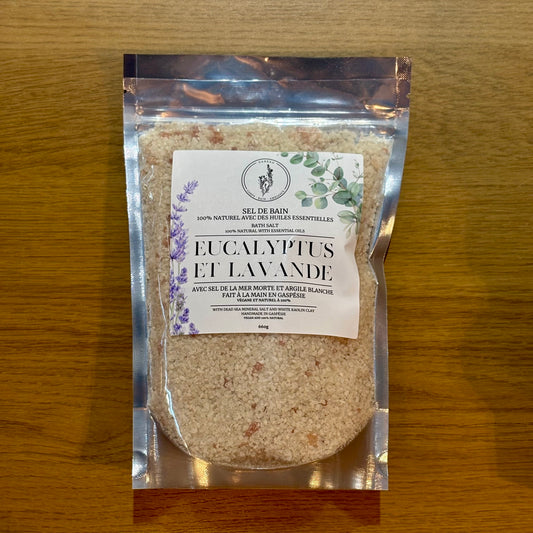 EUCALYPTUS ET LAVANDE - Sel de Bain Apaisant et Relaxant 100% naturel 660g
