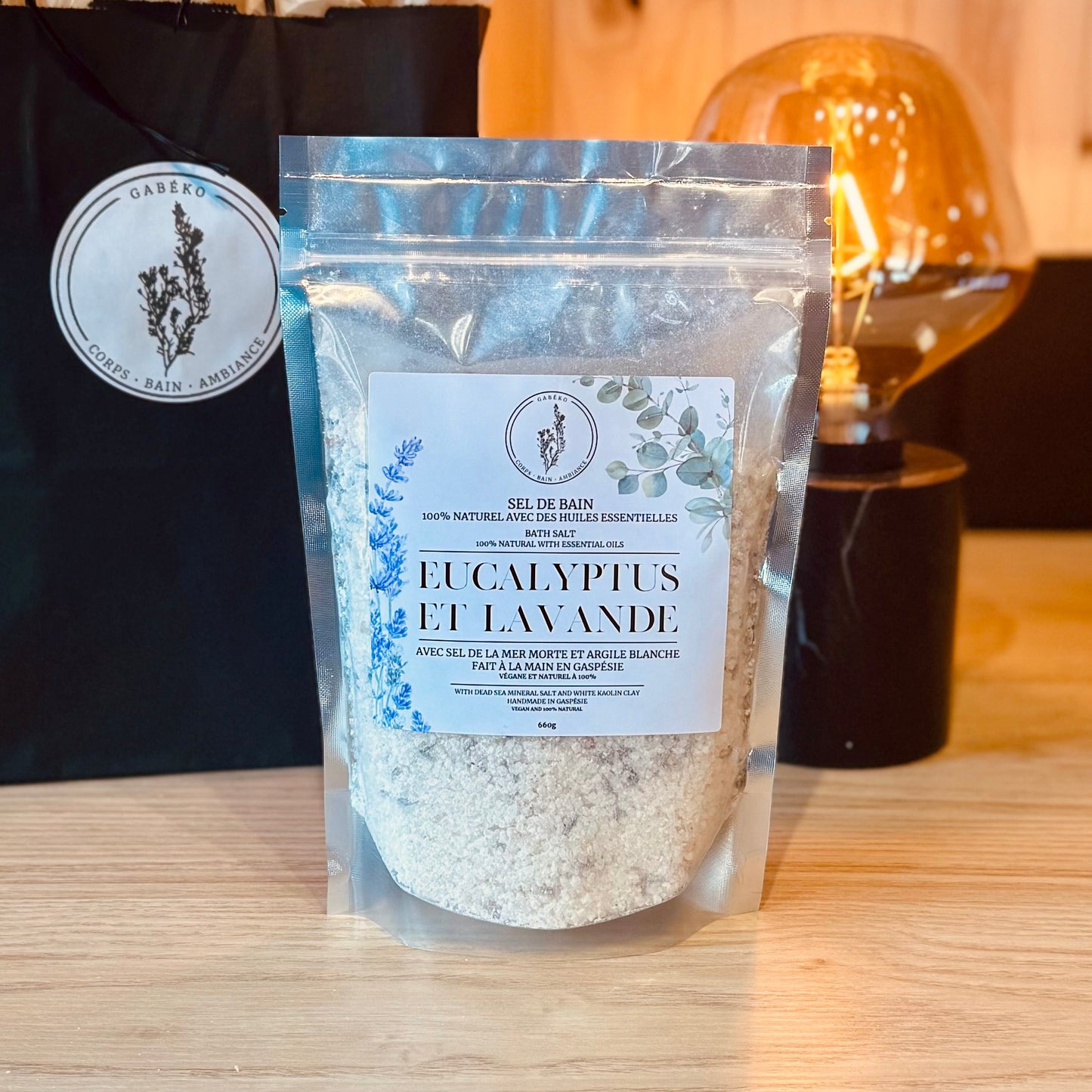 EUCALYPTUS ET LAVANDE - Sel de Bain Apaisant et Relaxant 100% naturel 660g