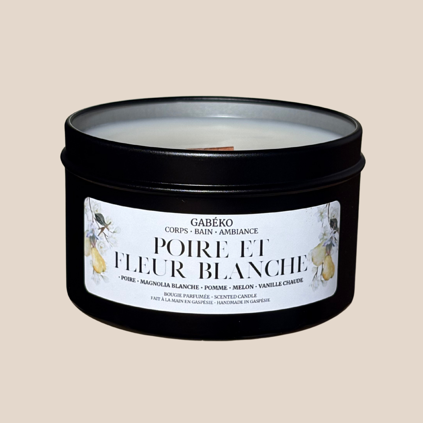 Bougie - Poire et fleur blanche