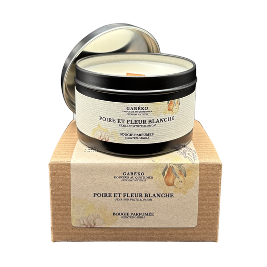 Bougie - Poire et fleur blanche