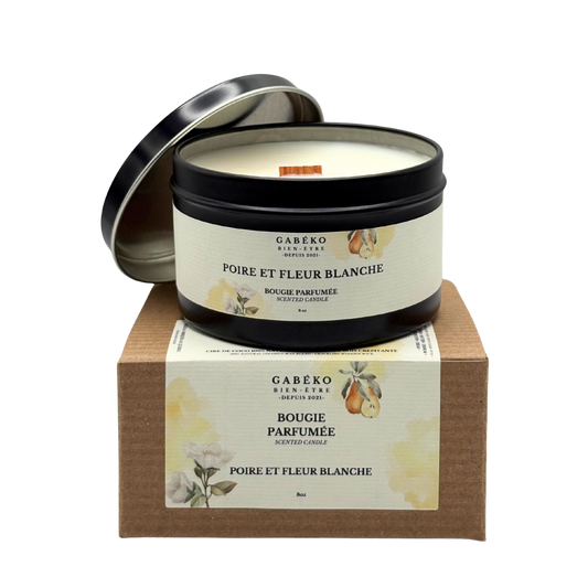 Bougie - Poire et fleur blanche