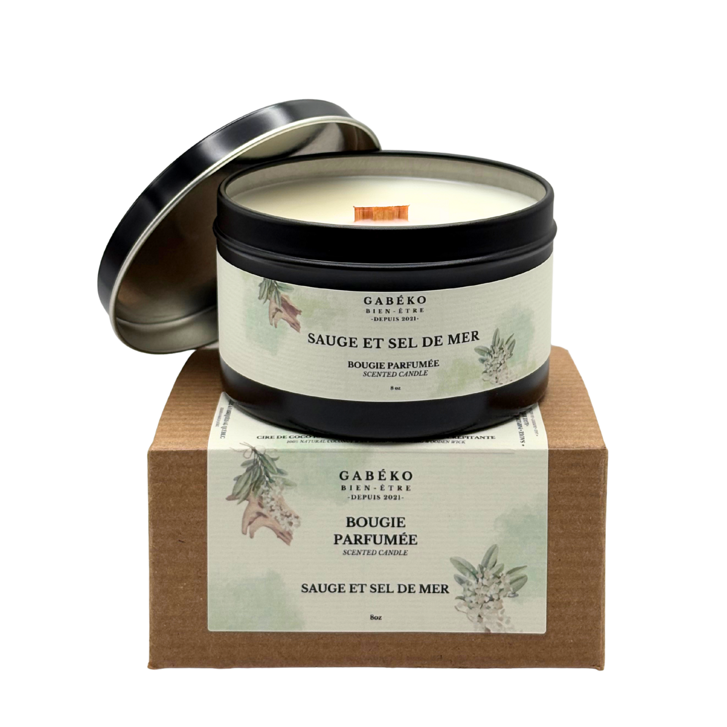 Bougie - Sauge et sel de mer