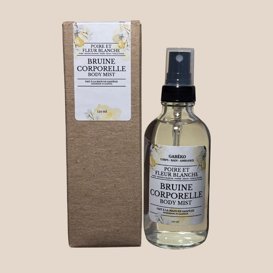 Bruine de corps - Poire et fleur blanche