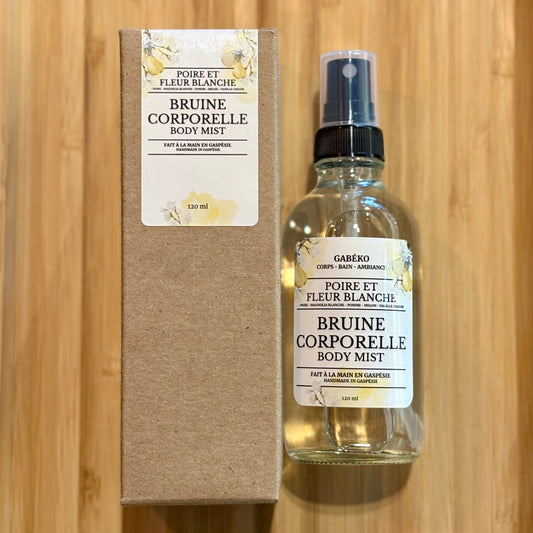 Bruine de corps - Poire et fleur blanche