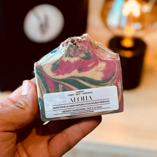 ALOHA - Savon en Barre Naturel et Végane pour le Corps à l’Argile Blanche