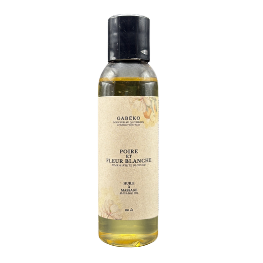 Huile à massage - Poire et fleur blanche