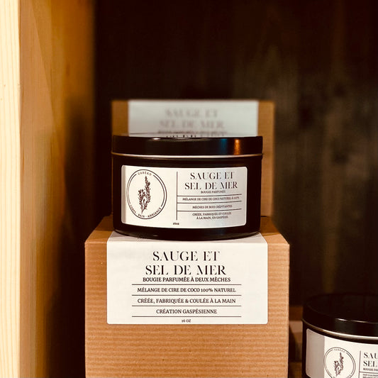 Bougie 2 mèches - Sauge et sel de mer